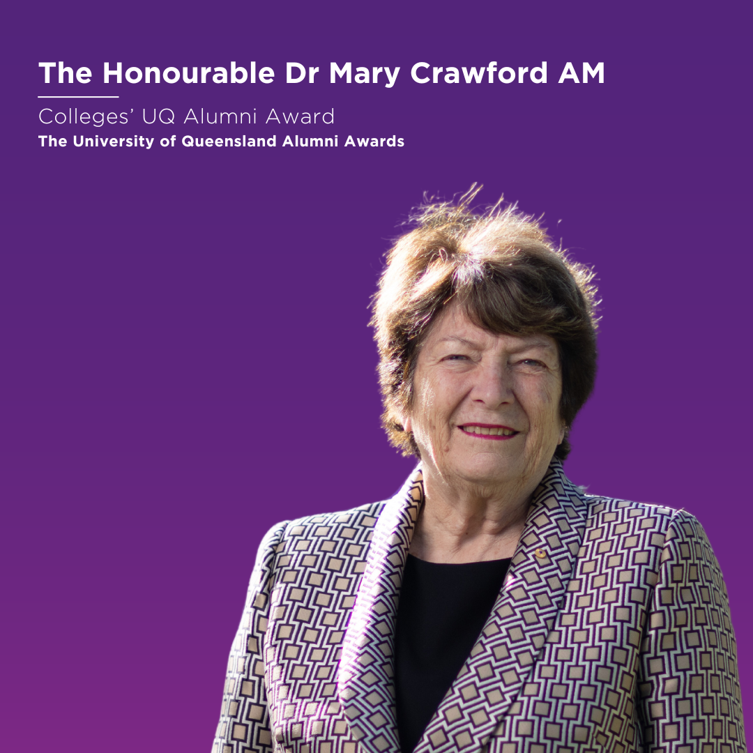 The Honourable Dr Mary Crawford AM.