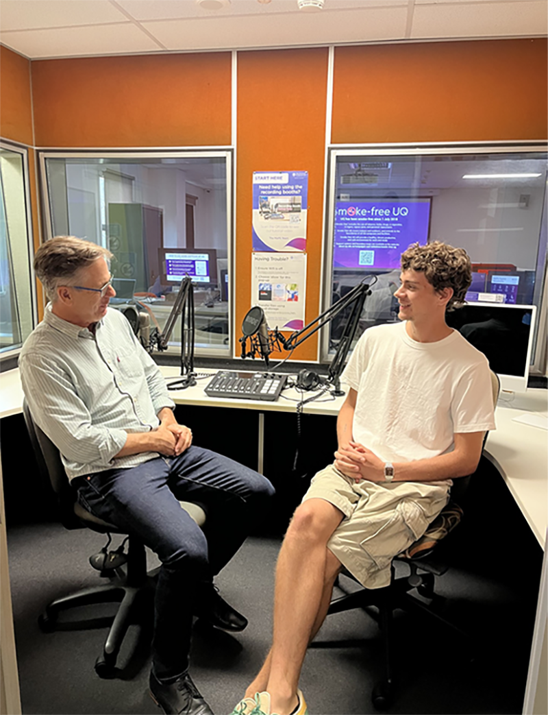 Jack with journalist and UQ academic Peter McCutcheon. 