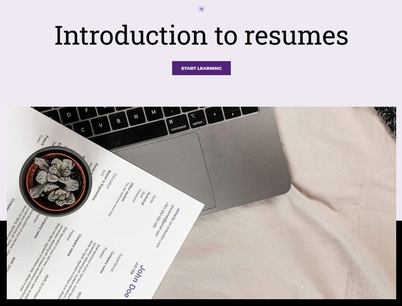 Introduction to resumes module
