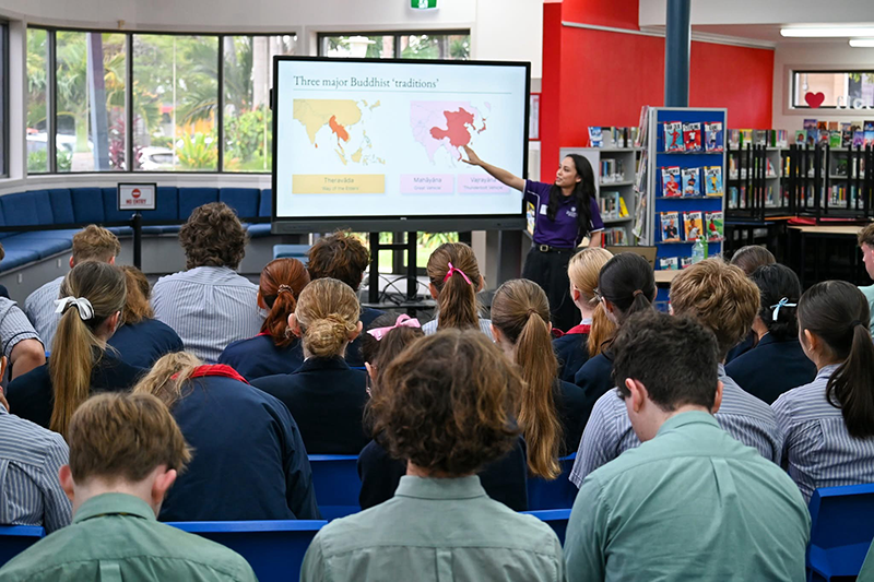 HDR Research Scholar Chara Scroope running a session with students. 