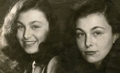 Austrian writer Ilse Aichinger with her twin sister Helga Aichinger
