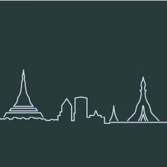 Line drawing of skyline - created by AI