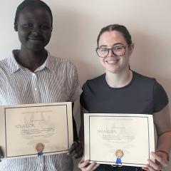 Nyalok, UQ Bachelor of Arts (Criminology) graduate, Master of Cyber Security (Cyber Criminology) student with Shakira, UQ Bachelor of Criminal Justice graduate, Master of Cyber Security (Cyber Criminology) student.