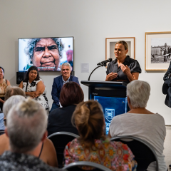 Sarah Bond and Robert Bond, traveled from Melbourne and Cherbourg respectively to attend the launch. Photo: Louis Lim