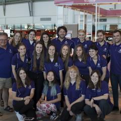 UQ journalism students at Brisbane airport