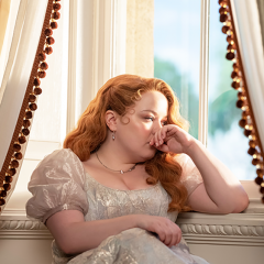 Nicola Coughlan as Penelope Featherington in Bridgerton. Image: Laurence Cendrowicz/Netflix © 2023