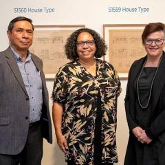 Adjunct Associate Professor Alexander Ackfun, Associate Professor Sandra Phillips and Professor Heather Zwicker welcomed guests to the exhibition.