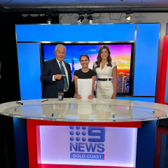 Sarah Watego on her internship with Channel 9, Gold Coast.