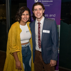 Mr Tom Watson, 2021 recipient of the Warren Braxton Bannister Undergraduate Bursaries in Social Science, Political Science and Government with guest.