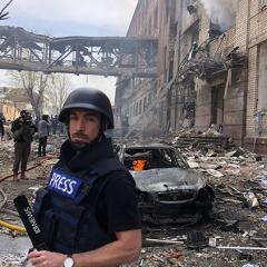 ABC Foreign Correspondent Sean Rubinsztein-Dunlop reporting on the war in Ukraine, March 2022. Image: supplied.