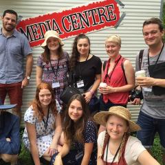 UQ journalism students at Woodford Folk Festival